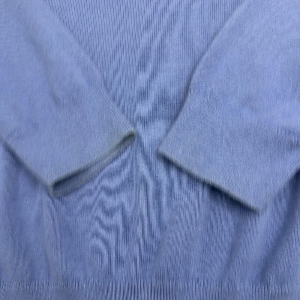 Vineyard Vines Sweater Mens XL Blue Pima Cotton Alpaca Elbow Patch Quarter Zip